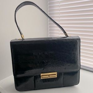 Vintage Alligator Kelly handbag purse EUC